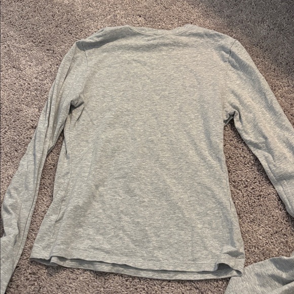 SKIMS LONGSLEEVE COTTON JERSEY TEE IN LIGHT HEATHER GREY - Picture 3 of 3